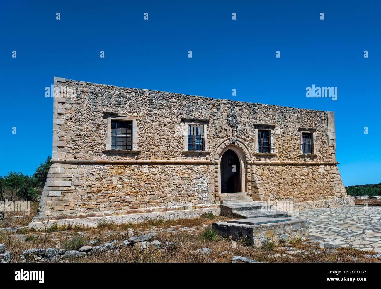 Villa de Mezzo, venezianische Villa, 16. Jahrhundert, Renaissance-Stil, nahe dem Dorf Etia, nahe Lithines, Thrypti-Gebirge, Ostkreta, Griechenland Stockfoto
