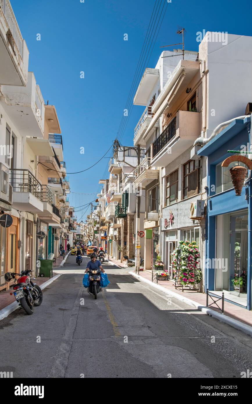 Kornarou Straße, Zentrum der Stadt Sitia, Ostkreta, Griechenland Stockfoto