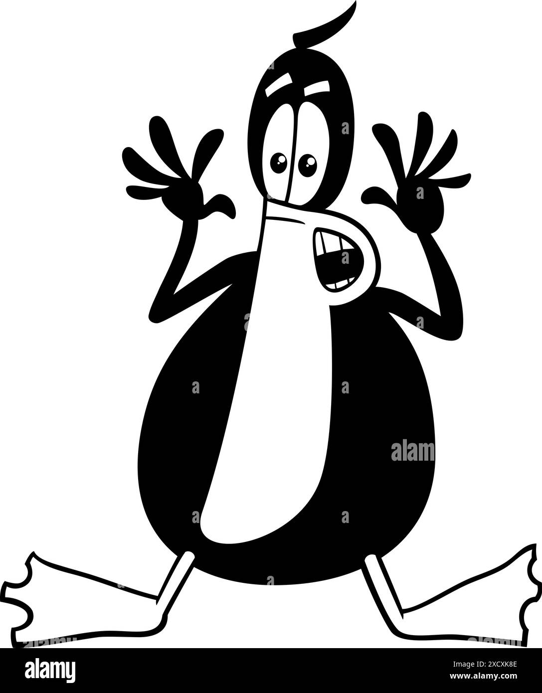 Zeichentrickillustration von verängstigten oder überraschten schwarzen Ententierfiguren Stock Vektor