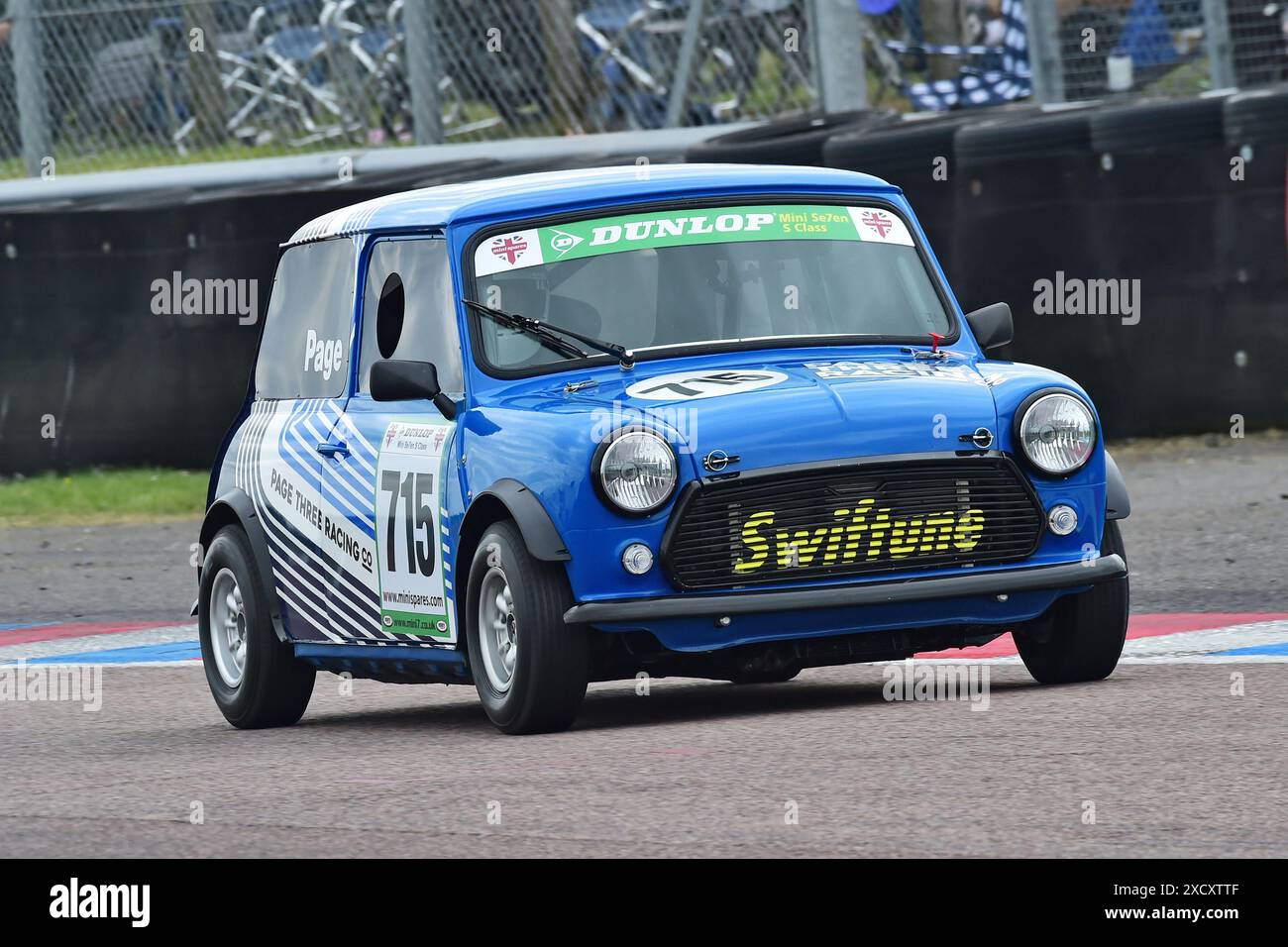 Andrew Page, Mini7S, die Dunlop Mini Se7en Challenge unterstützt von Mini Spares, zwei 20-minütige Rennen für zwei Fahrzeugvarianten, Mini 7 mit modifiziertem Stockfoto