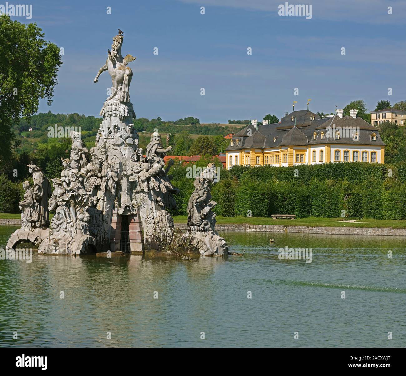 Geographie / Reise, Deutschland, Bayern, großer See mit Musenberg, Trickbrunnen, Rokoko-Garten, EXTRA-RIGHTS-CLEARANCE-INFO-NOT-AVAILABLE Stockfoto