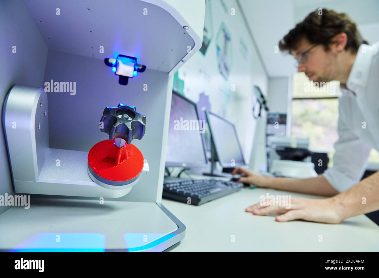 3D Scanner. Innovative Messtechnik angewendet. Sariki Messtechnik. Elgoibar. Gipuzkoa. Baskisches Land. Spanien. Stockfoto