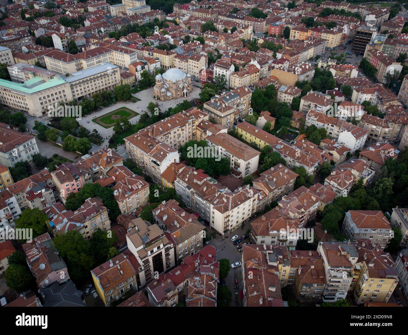 Blick über die Innenstadt der Hauptstadt Bulgariens - Sofia. Stockfoto