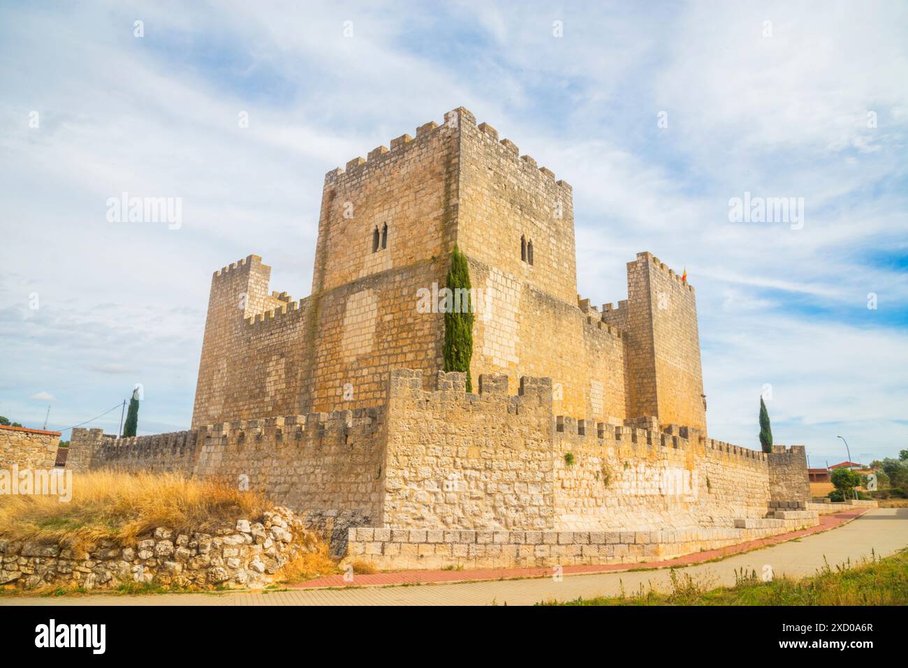 Burg. Encinas de Esgueva, Provinz Valladolid, Castilla Leon, Spanien. Stockfoto