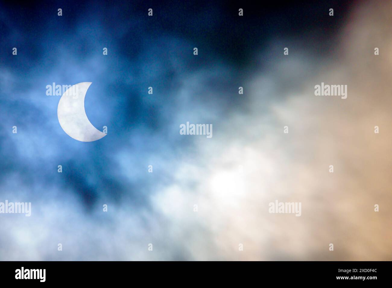 Miami Beach Florida, bewölkter Himmel, teilweiser Sonnenfinsternis, Besucher, die Reise Reise Reise Tourismus, Wahrzeichen Kultur, Urlaub Stockfoto