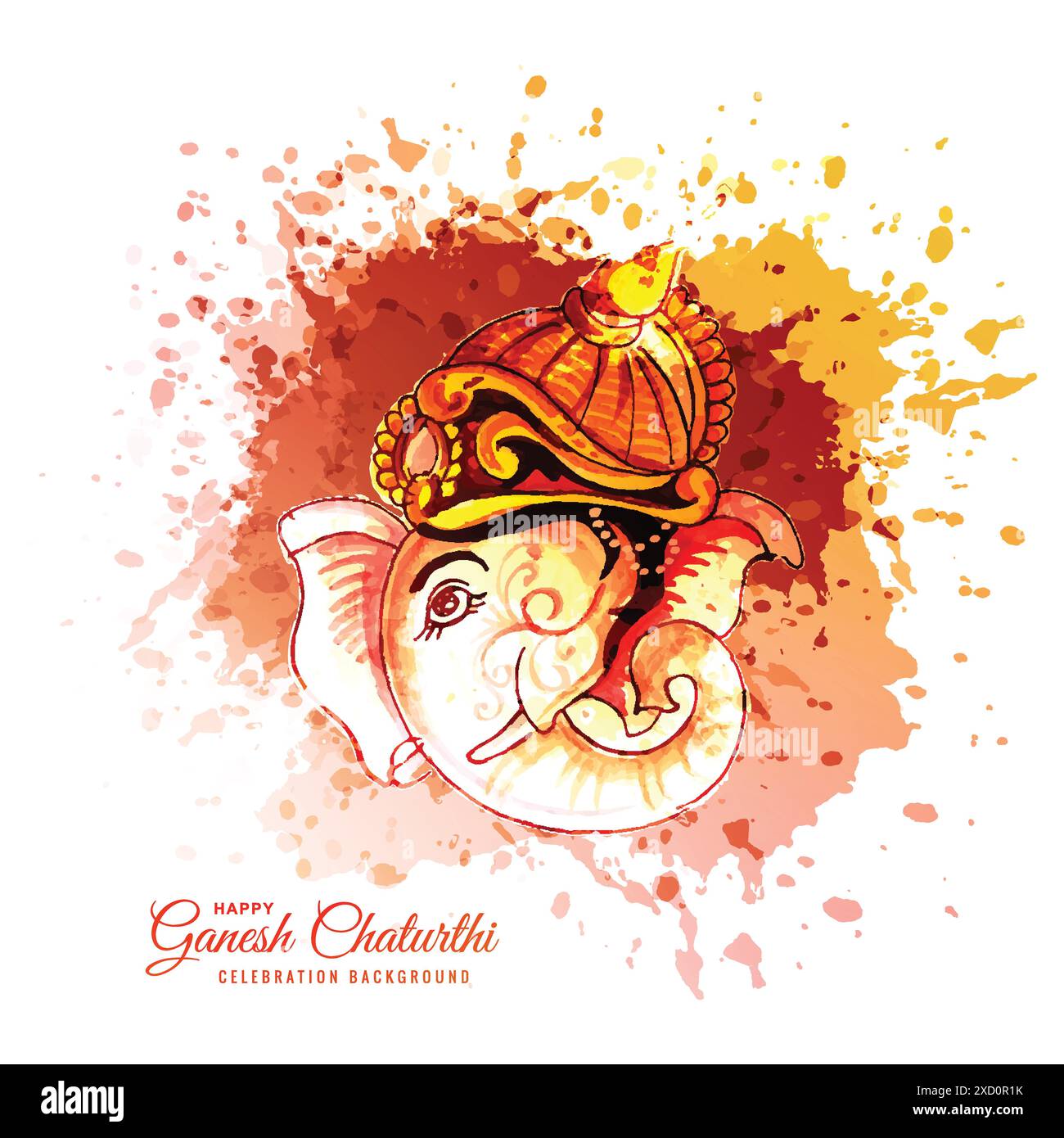 Wunderschönes kreatives Kartendesign mit Happy ganesh Chaturthi Stock Vektor