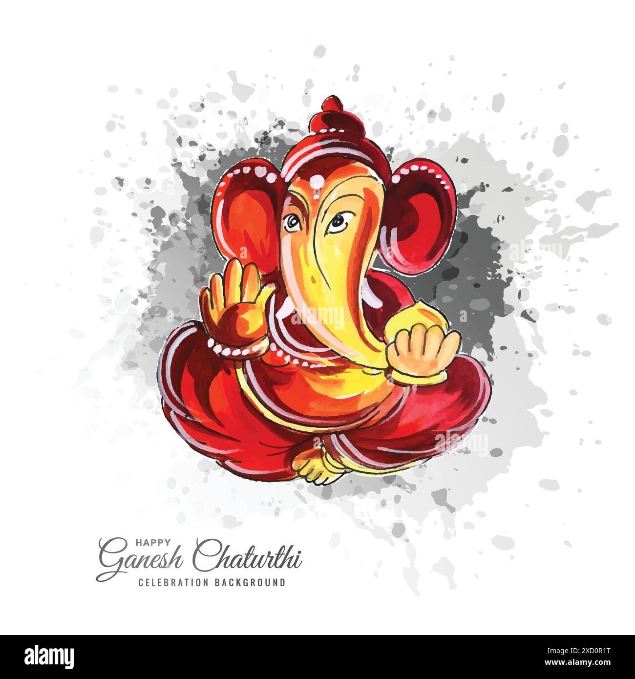Wunderschönes kreatives Kartendesign mit Happy ganesh Chaturthi Stock Vektor
