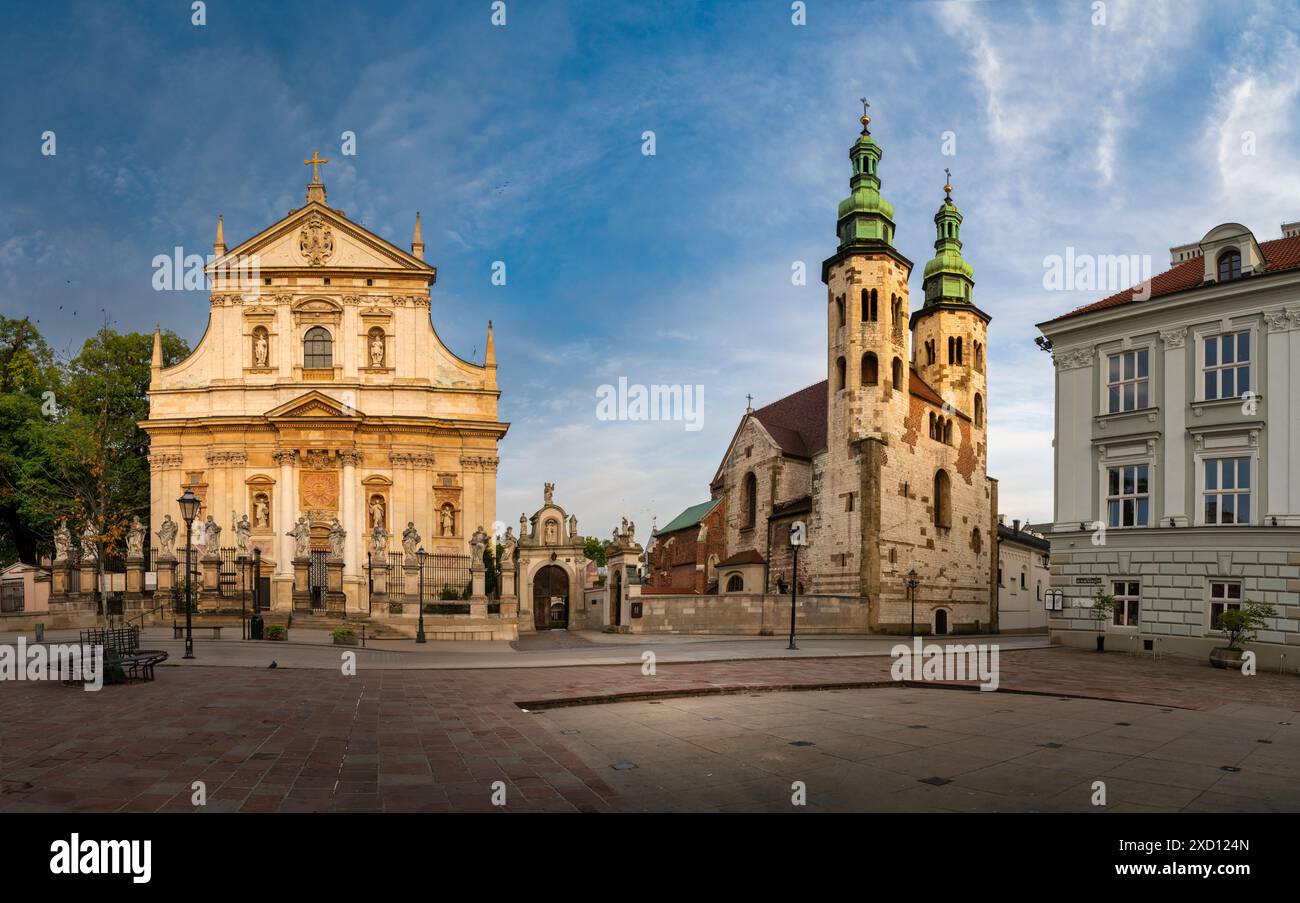 Panoramablick auf die Kirche St. Peter und St. Paul, neben der Kirche St. Andreas Stockfoto