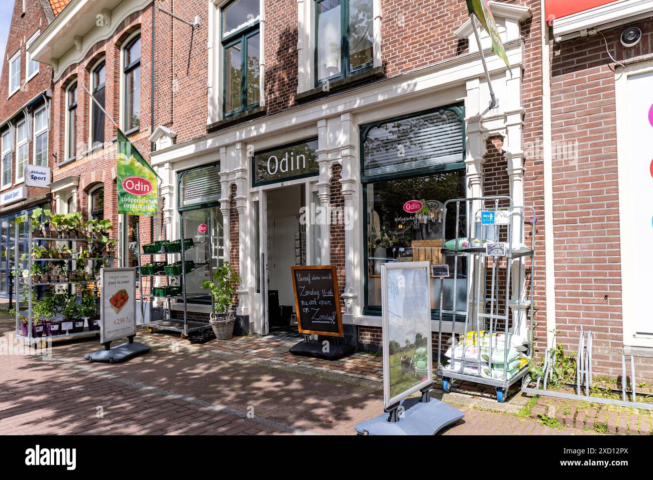 Odin-Supermarkt für Bio-Lebensmittel in Medemblik, Niederlande Stockfoto