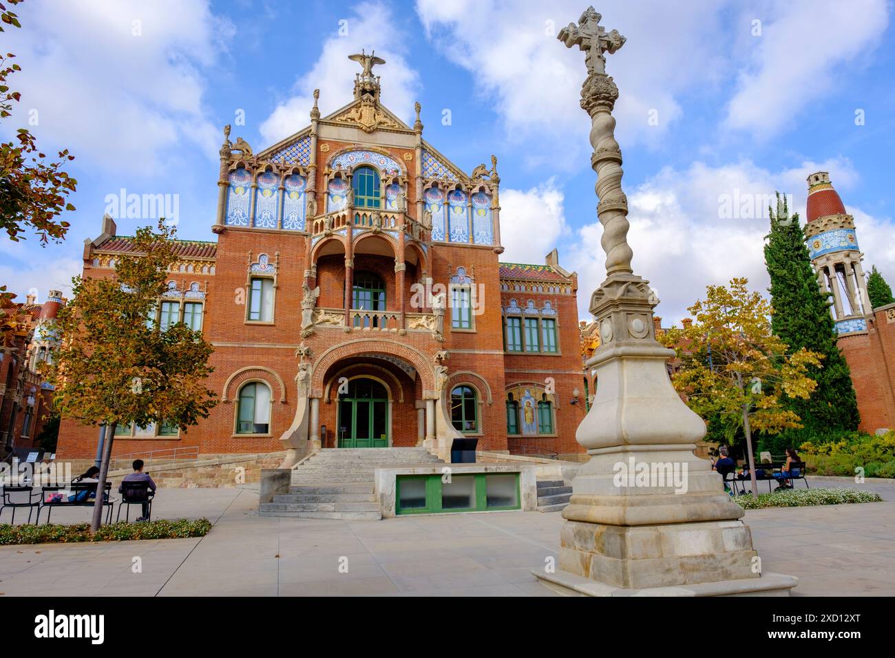 Hospital de la Santa Creu i Sant Pau, Recinte modernista de Sant Pau, modernisme Architekt Lluís Domènech i Montaner, Barcelona, Katalonien, Spanien Stockfoto