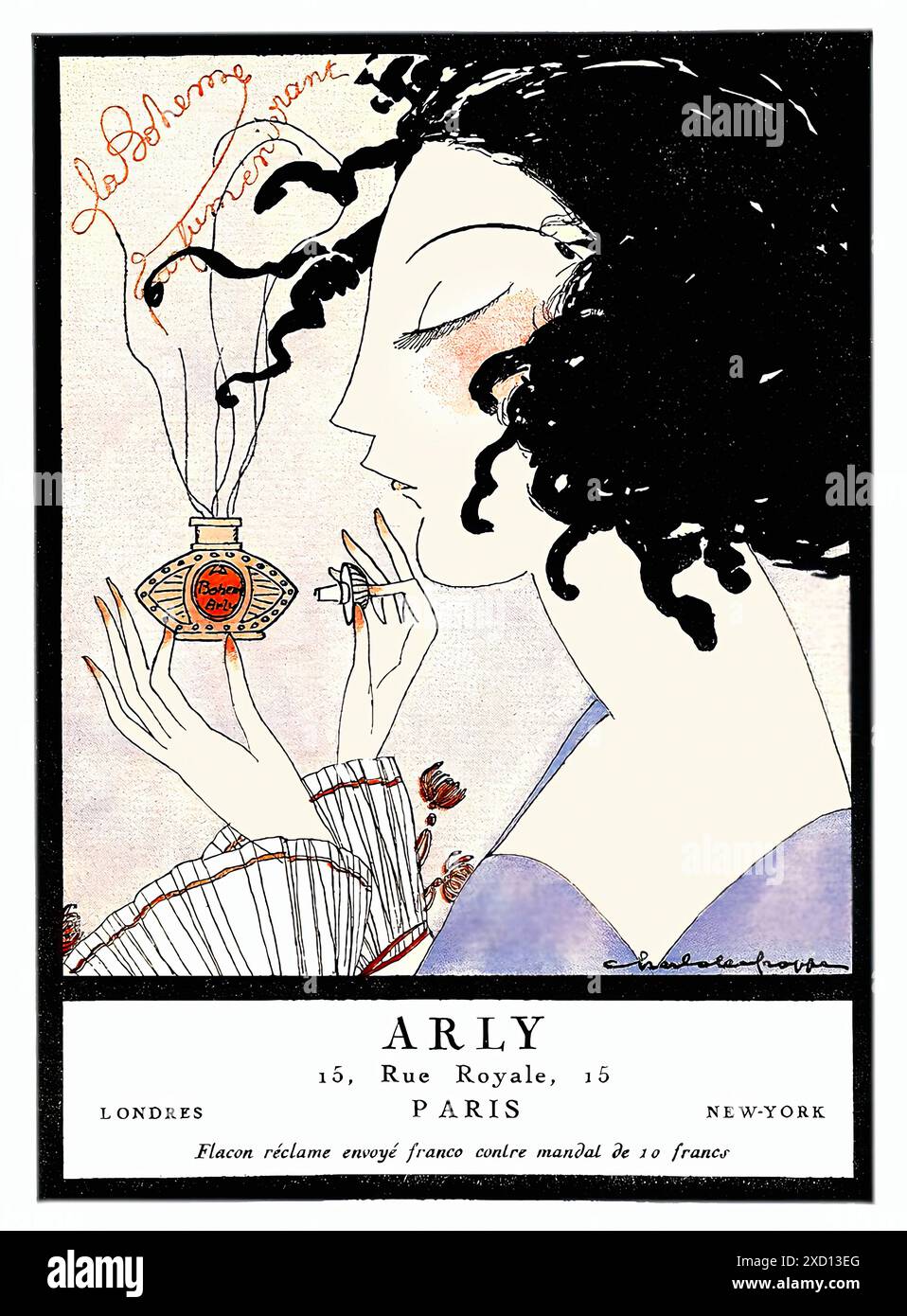 La Bohème, Parfum Enivrant von Arly, Gazette du Bon Ton, 1921. - Poster Mit Vintage-Druck Stockfoto