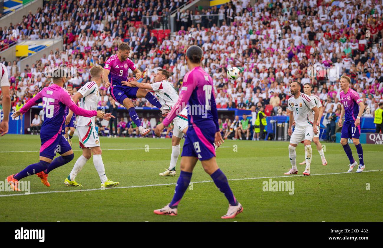 Stuttgart, Deutschland. Juni 2024. Niclas Füllkrug (DFB) Willi Orban (Ungarn) Deutschland - Ungarn Deutschland - Ungarn 19.06.2024 Credit: Moritz Müller/Alamy Live News Stockfoto