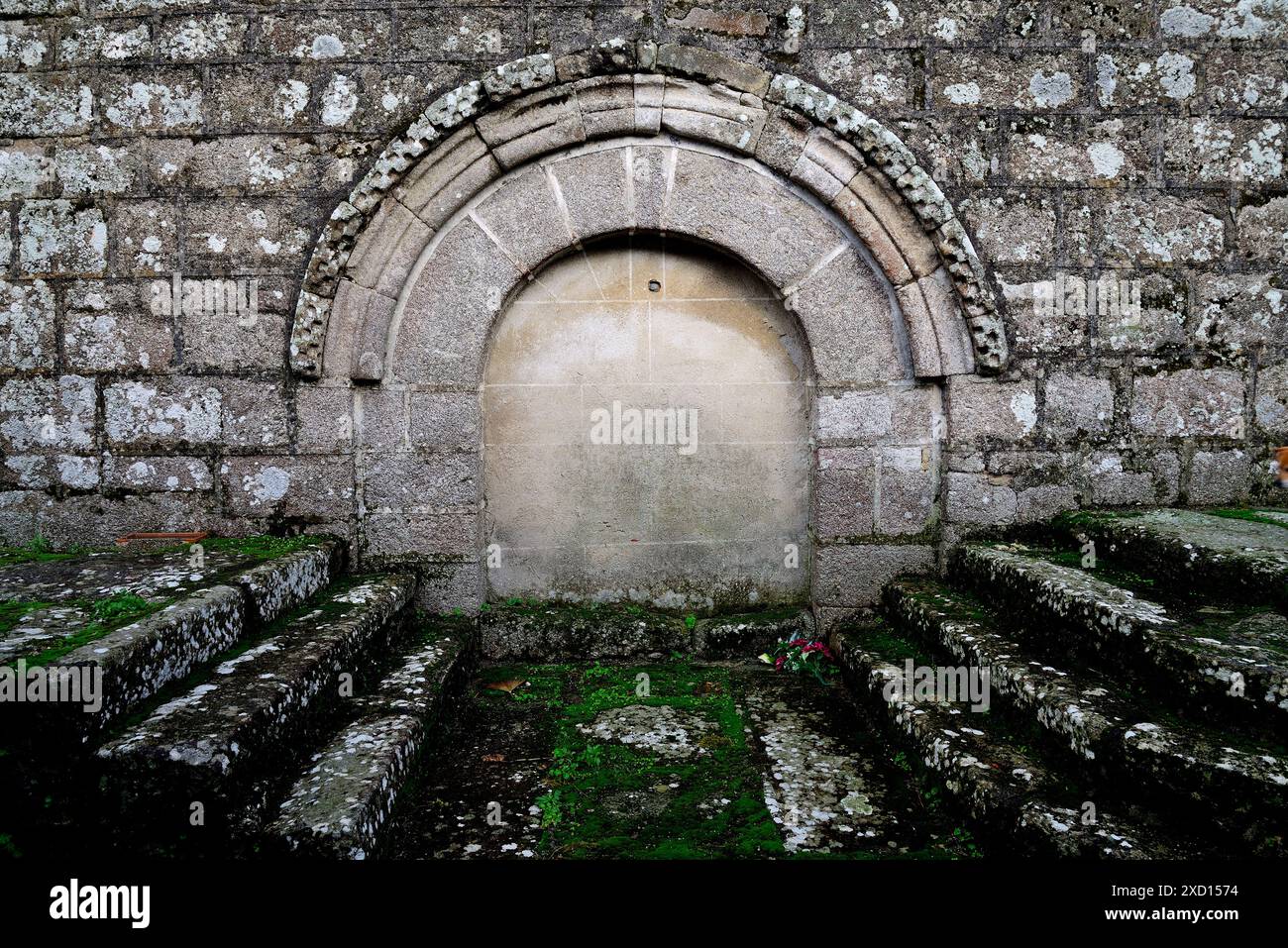 Kirche San Martiño von Couto, Taboada, Lugo, Spanien Stockfoto