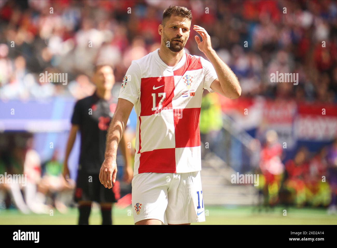 Hamburg, Deutschland. Juni 2024. Bruno Petkovi? Von Kroatien beim Gruppenspiel der UEFA Euro 2024 zwischen Kroatien und Albanien im Volksparkstadion. Endpunktzahl; Kroatien 2:2 Albanien. (Foto: Sergei Mikhailichenko/SOPA Images/SIPA USA) Credit: SIPA USA/Alamy Live News Stockfoto