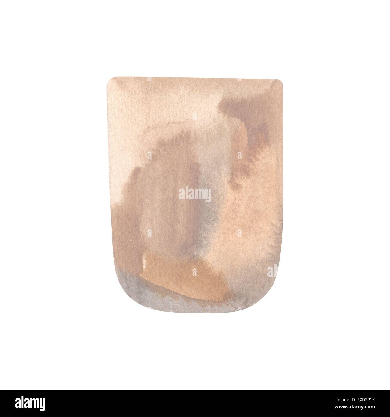 Ein lakonischer keramischer Blumentopf aus weißem gebackenem Ton oder Beton für ein rustikales oder wabi-Sabi-Interieur. Heimbedarf. Isoliertes Aquarell Stockfoto