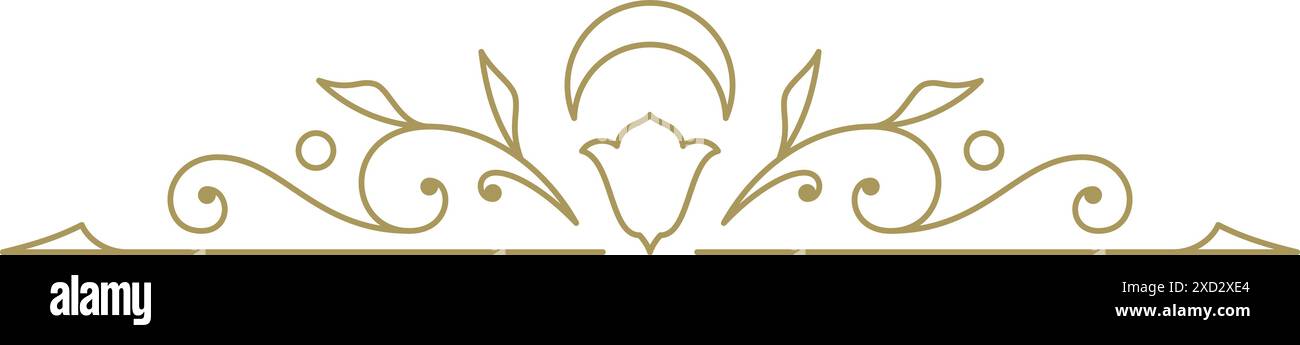 Vintage Ornament Swirl Text Teiler filigrane kalligraphische Vektor Illustration. Klassischer Separator für Textdekoration. Dekoratives Design Stock Vektor