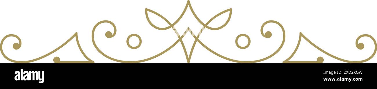 Vintage Ornament Swirl Text Teiler filigrane kalligraphische Vektor Illustration. Klassischer Separator für Textdekoration. Dekoratives Design Stock Vektor