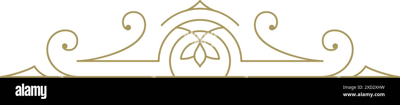 Vintage Ornament Swirl Text Teiler filigrane kalligraphische Vektor Illustration. Klassischer Separator für Textdekoration. Dekoratives Design Stock Vektor