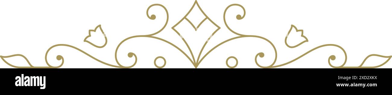 Vintage Ornament Swirl Text Teiler filigrane kalligraphische Vektor Illustration. Klassischer Separator für Textdekoration. Dekoratives Design Stock Vektor