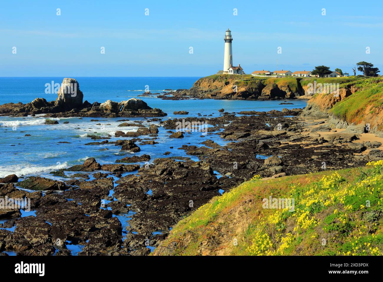 Geografie / Reisen, USA, Kalifornien, Pescadero, Pigeon Point Leuchtturm, PESCADORO, AUTOBAHN 1, ZUSÄTZLICHE RECHTE-FREIGABE-INFO-NICHT-VERFÜGBAR Stockfoto