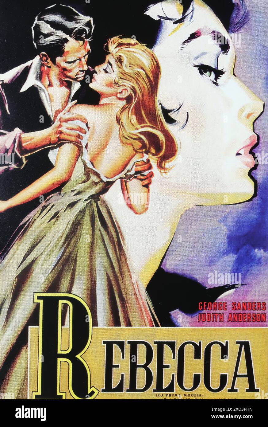 Viersen, Deutschland - 9. Mai. 2024: Filmplakat aus Alfred Hitchcock Film Rebecca von 1940 mit Laurence Olivier und Joan Fontaine Stockfoto