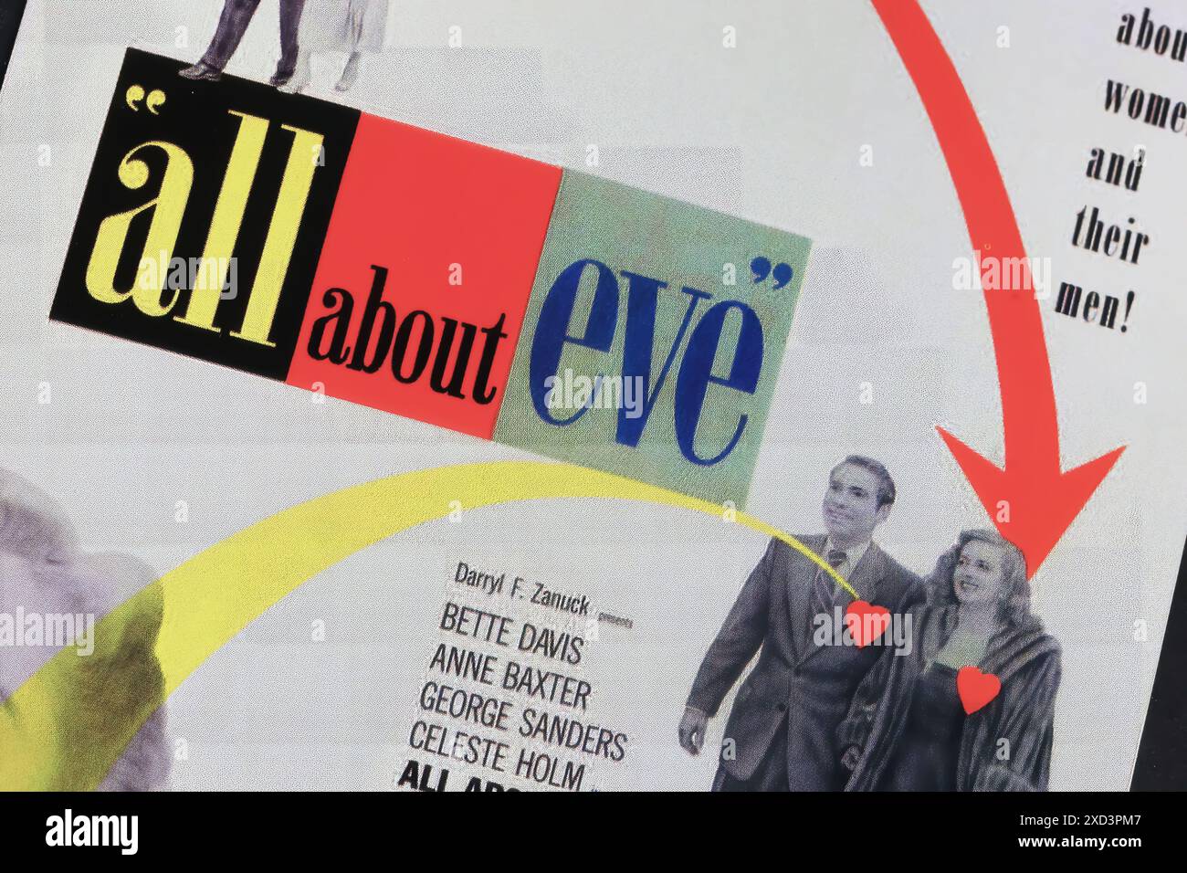 Viersen, Deutschland - 9. Mai. 2024: Kinofilmplakat Detail des Schauspielfilms All About Eve mit Bette Davis aus dem Jahr 1950 Stockfoto