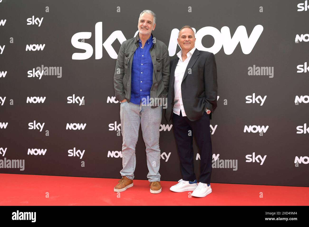 Gherarducci und Marco Santin bei der Sky Programmpräsentation