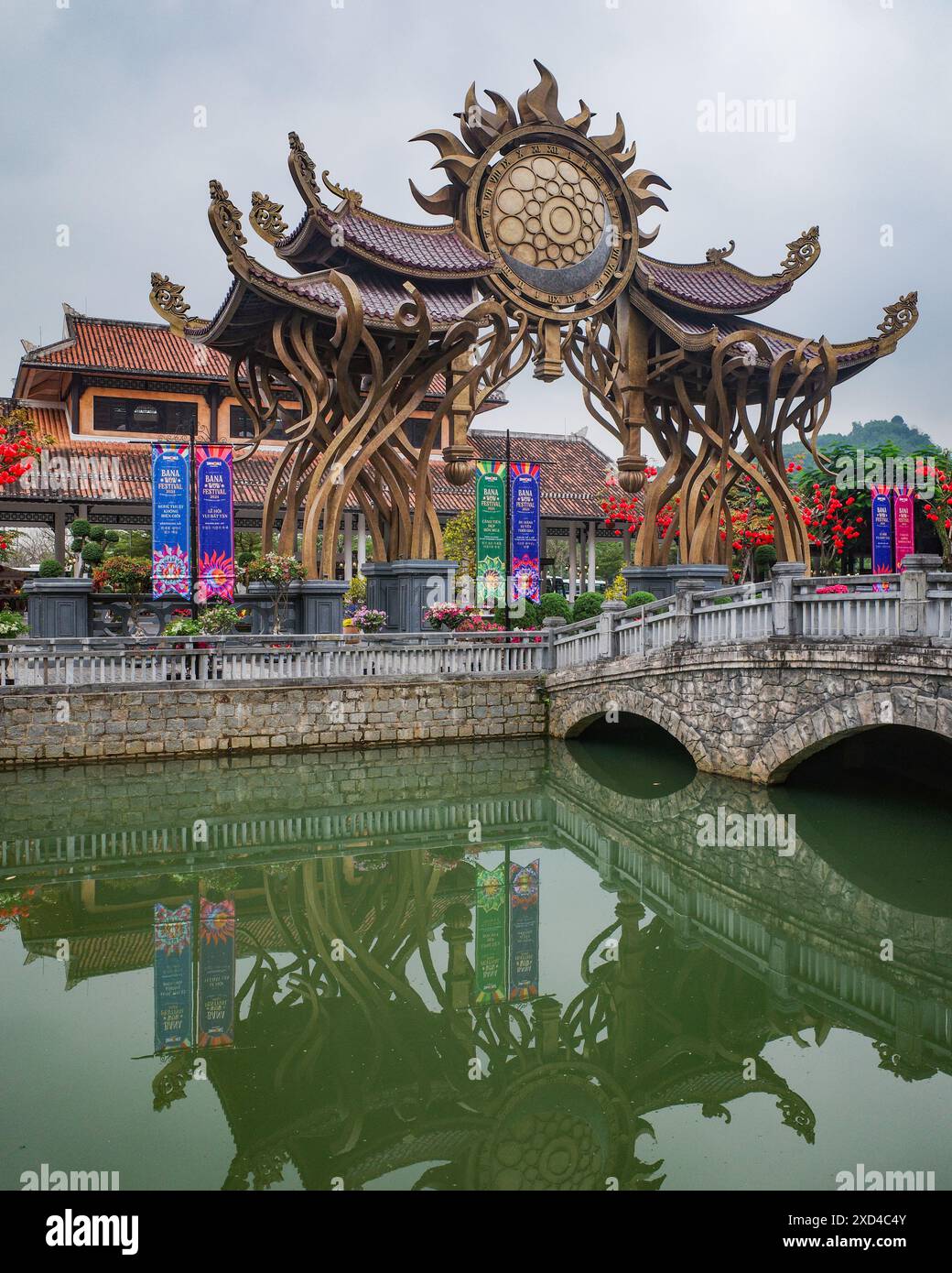 BA Na Hills, Vietnam - 7. Februar 2024: Haupteingang zum Ba Na Hills Sunworld Resort, in der Nähe von da Nang, Vietnam Stockfoto
