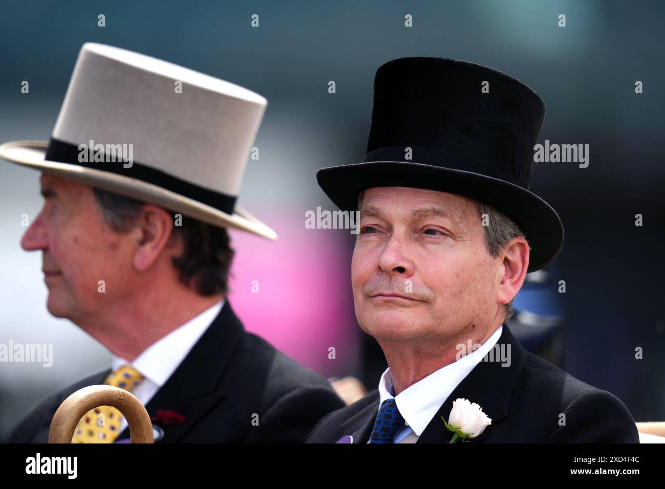 Daniel Chatto kommt mit der Kutsche am dritten Tag von Royal Ascot auf der Ascot Racecourse in Berkshire an. Bilddatum: Donnerstag, 20. Juni 2024. Stockfoto