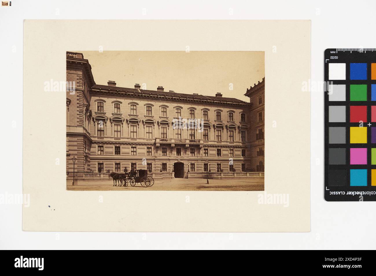 1., Schwarzenbergplatz 2 (ehem. Schwarzenbergstraße 15) - Palais Wiener Michael Frankenstein & Compl. (1843–1918), Fotostudio Timtom, palais/Palast, Vierrad-, Tier-Zugfahrzeug, z. B.: Fahrerhaus, Kutsche, Bus, Straßenbeleuchtung, Schwarzenbergplatz, Palais Wiener von Welten um 1875 Stockfoto