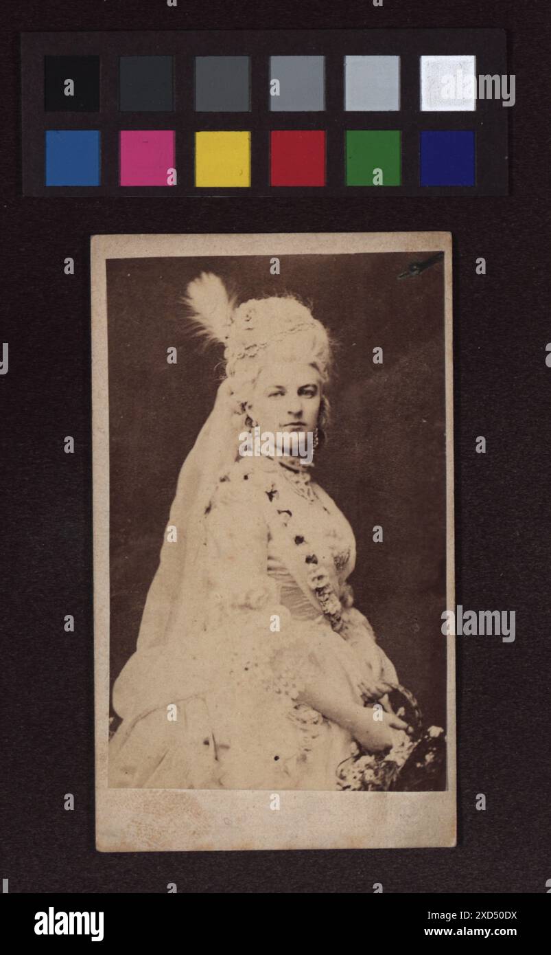 Prinzessin Clotilde von Sachsen-Coburg und Gotha (1846–1927) ist in einem Porträt zu sehen, das um 1880–1890 vom Wien Museum fotografiert und gescannt wurde und eine historische Frauenfigur darstellt. Stockfoto