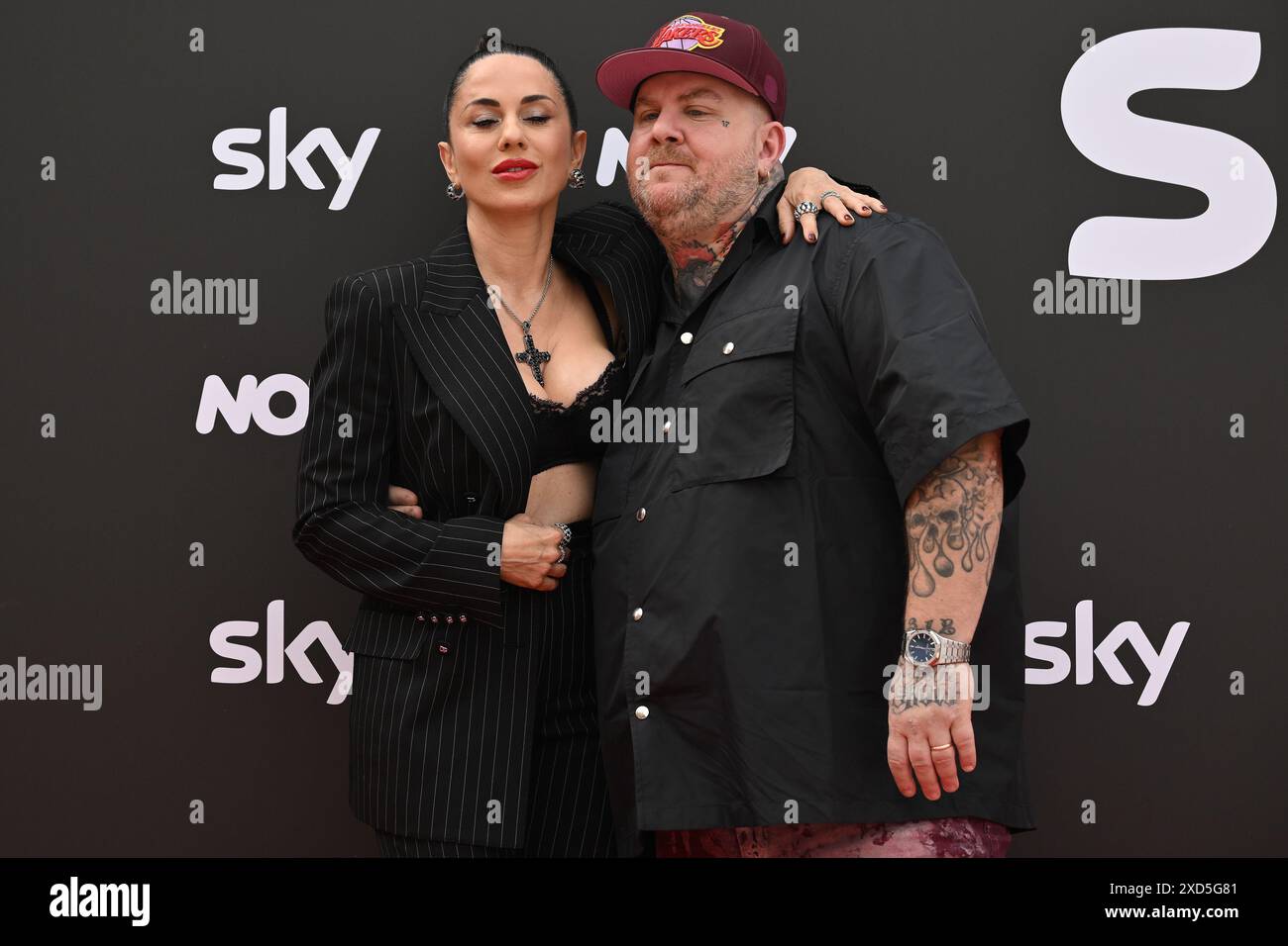 Paola Iezzi und Jake La Furia nehmen am 19. Juli 2024 am Photocall SKY Programm im Barberini Palace in Rom Teil (Foto: Domenico Cippitelli/NurPhoto). Stockfoto