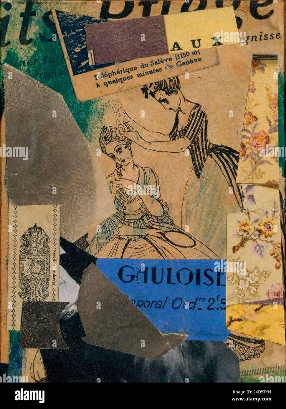 Merz-Zeichnung 52, Schönheitskultur von Kurt SCHWITTERS 1920 Stockfoto