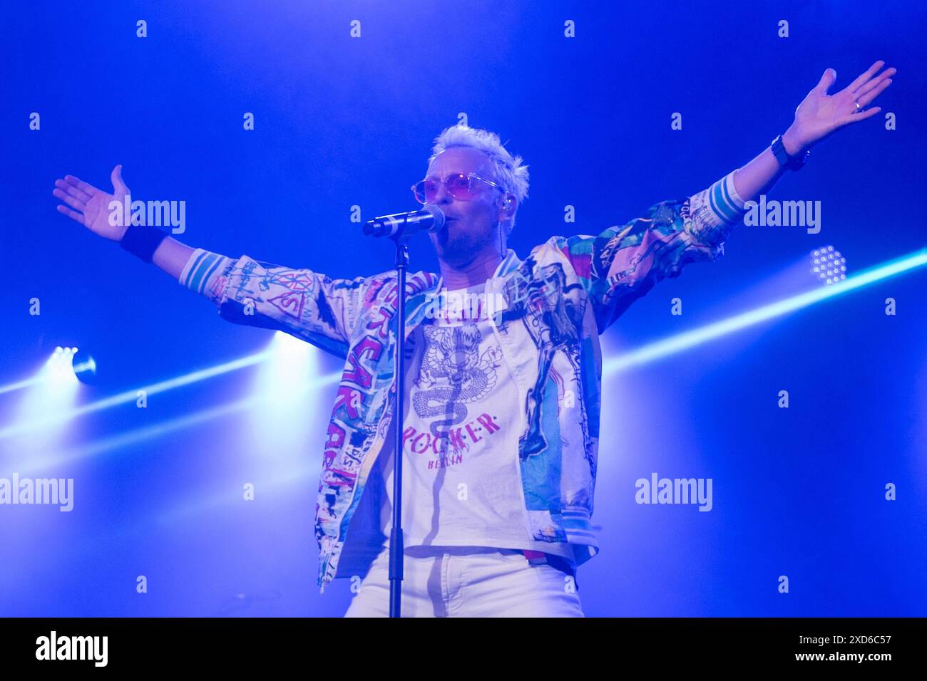 Rick Parfitt Jnr tritt im Big Top beim Isle of Wight Festival im Seaclose Park auf Stockfoto