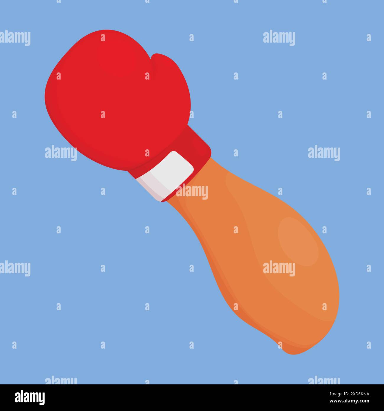 Rote Box Handschuh Symbol Vektor. Boxhandschuh auf Kampfhand. Kampfarm mit Boxhandschuh Stock Vektor