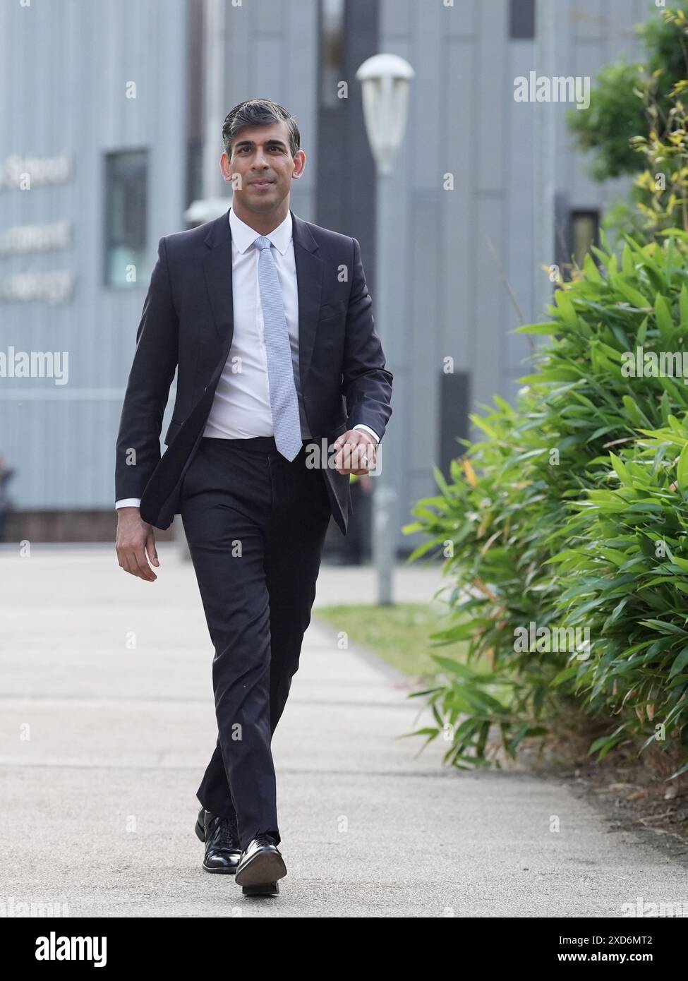 Premierminister Rishi Sunak kommt beim BBC Fragestunde Leaders' Special an der York University, York. Bilddatum: Donnerstag, 20. Juni 2024. Stockfoto