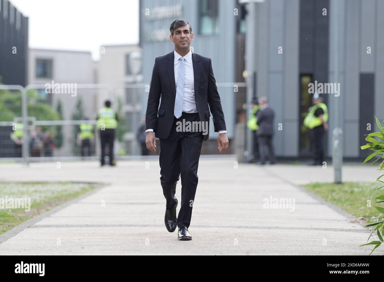Premierminister Rishi Sunak kommt beim BBC Fragestunde Leaders' Special an der York University, York. Bilddatum: Donnerstag, 20. Juni 2024. Stockfoto