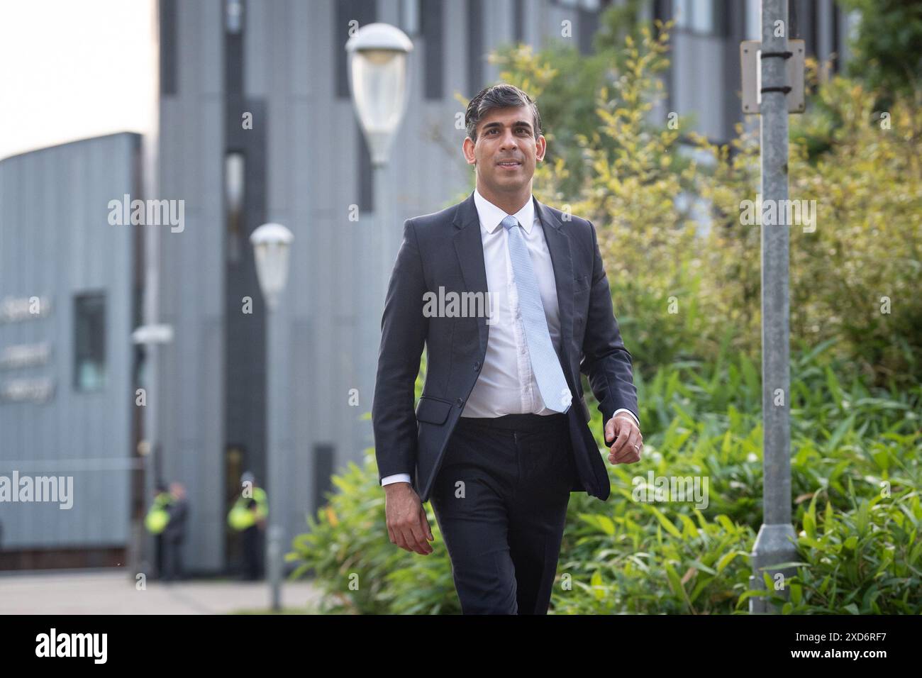 Premierminister Rishi Sunak kommt beim BBC Fragestunde Leaders' Special an der York University, York. Bilddatum: Donnerstag, 20. Juni 2024. Stockfoto