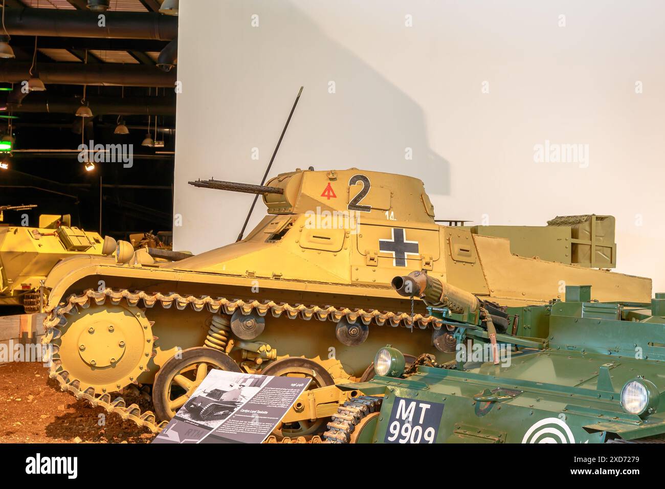 Königliches Panzermuseum, Amman, Jordanien - 4. Mai 2024: Panzer 1B aus der Zeit des Zweiten Weltkriegs, ausgestellt im Königlichen Panzermuseum in Stockfoto