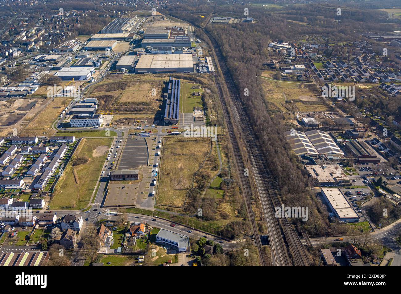Luftaufnahme, Industriepark Schalker Verein, Europastraße, Bulmke-Hüllen, Gelsenkirchen, Ruhrgebiet, Nordrhein-Westfalen, Deutschland Stockfoto