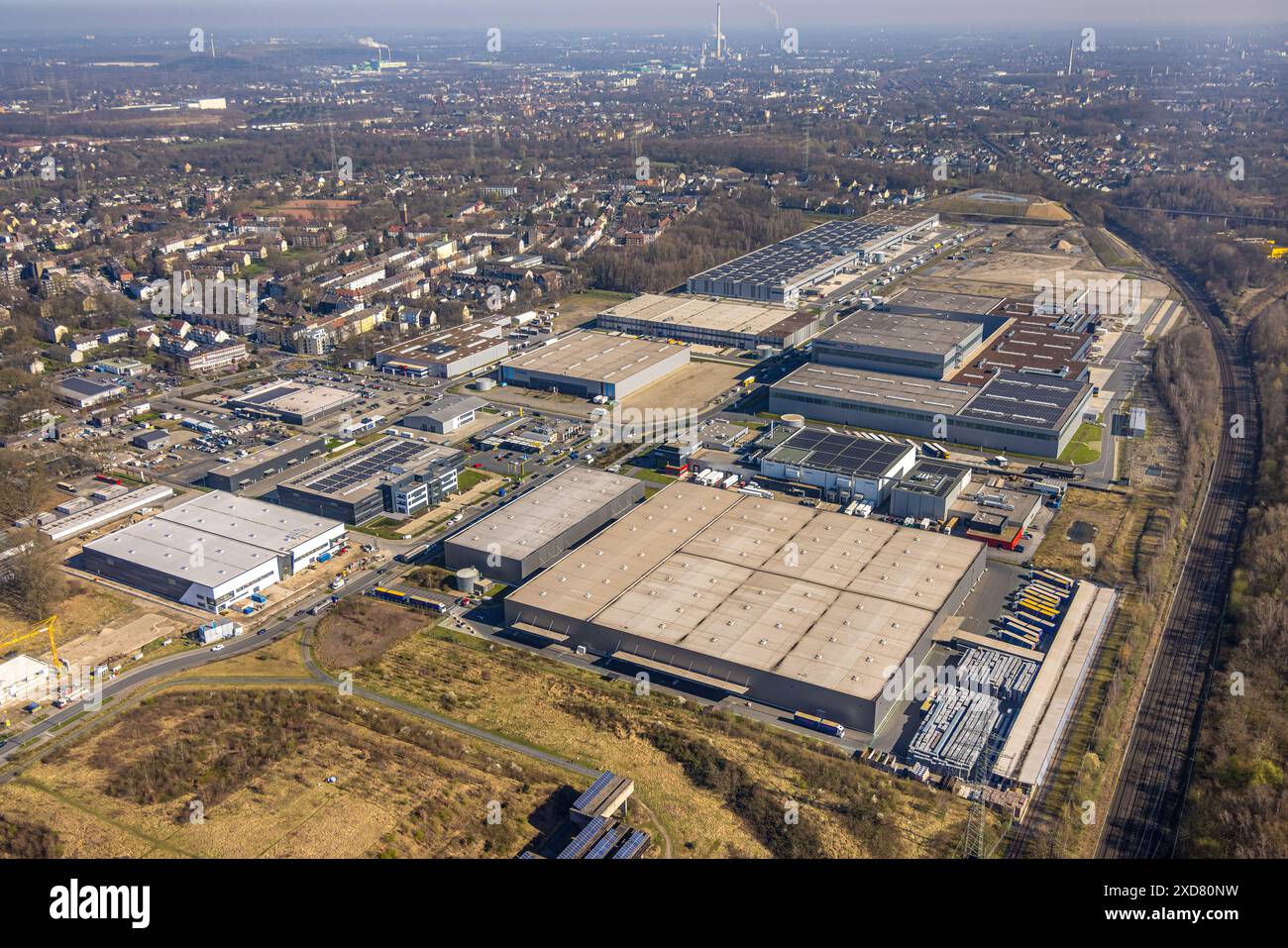 Luftaufnahme, Industriepark Schalker Verein, Europastraße, Bulmke-Hüllen, Gelsenkirchen, Ruhrgebiet, Nordrhein-Westfalen, Deutschland Stockfoto