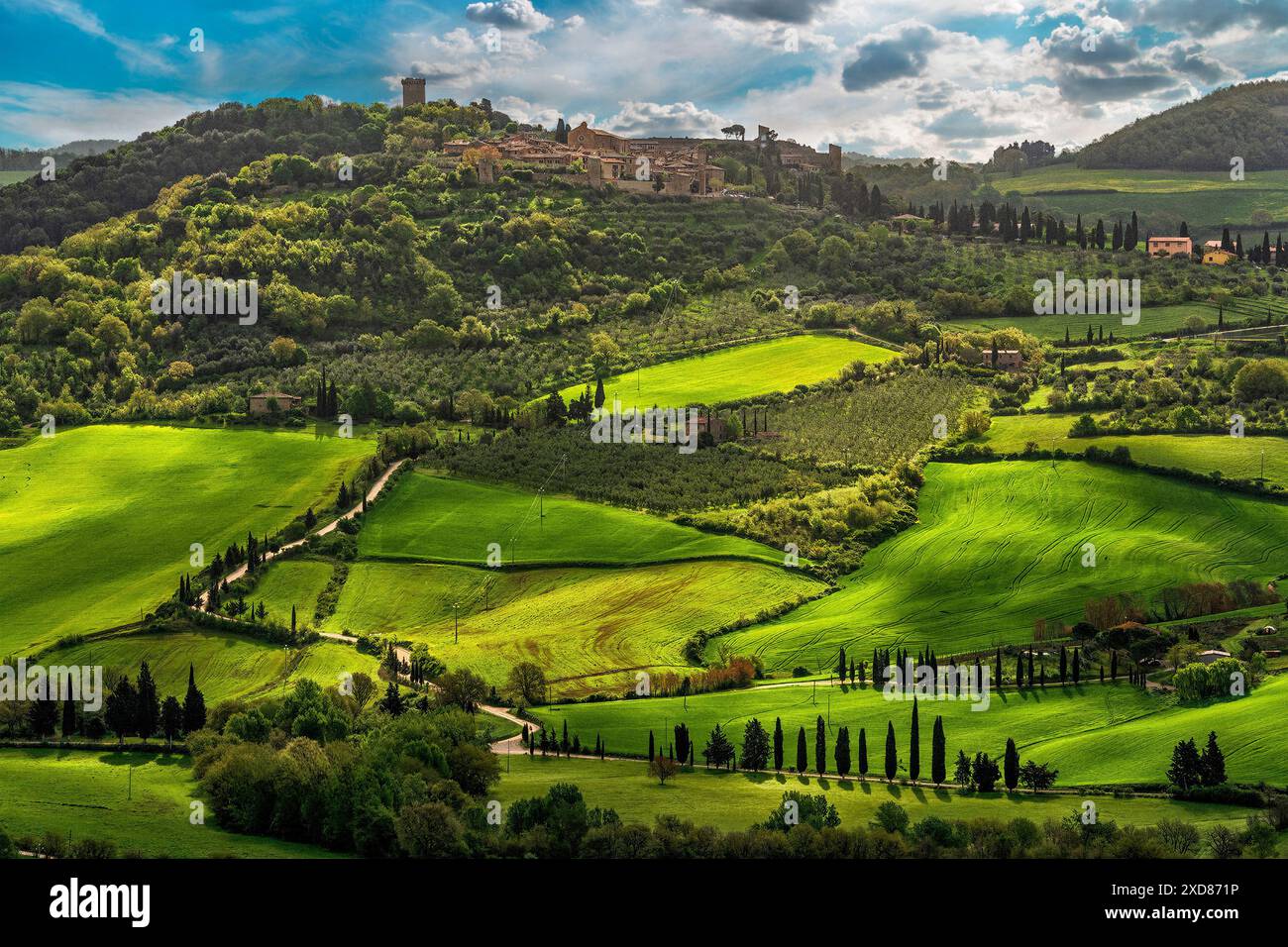 Italien Toskana Provinz Siena Valle d'Orcia Montichiello Stockfoto