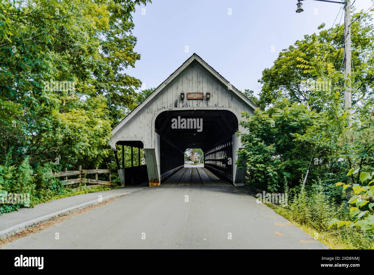 Mittlere überdachte Brücke in Woodstock Vermont Stockfoto