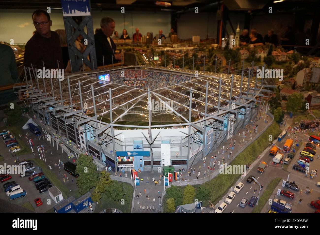 Miniatur Wunderland (Miniatur Wunderland) in Hamburg, Deutschland, 5. Juni 2024. Eine Miniatur des Stadions des Hamburger FC St. Pauli. (CTK Photo/Ales Zapotocky) Stockfoto