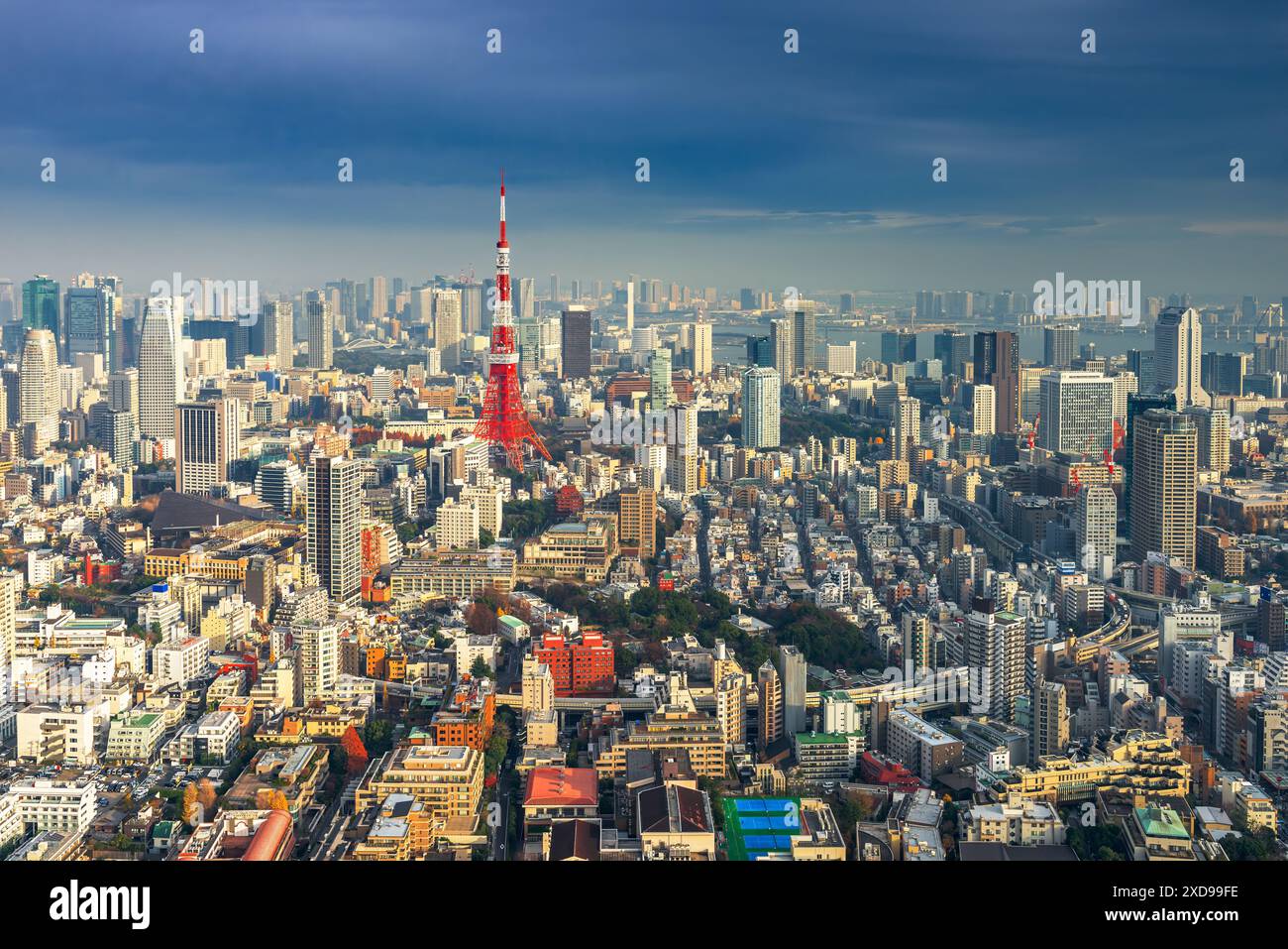 Tokio, Japan mit dem Turm von Roppongi am Nachmittag. Stockfoto