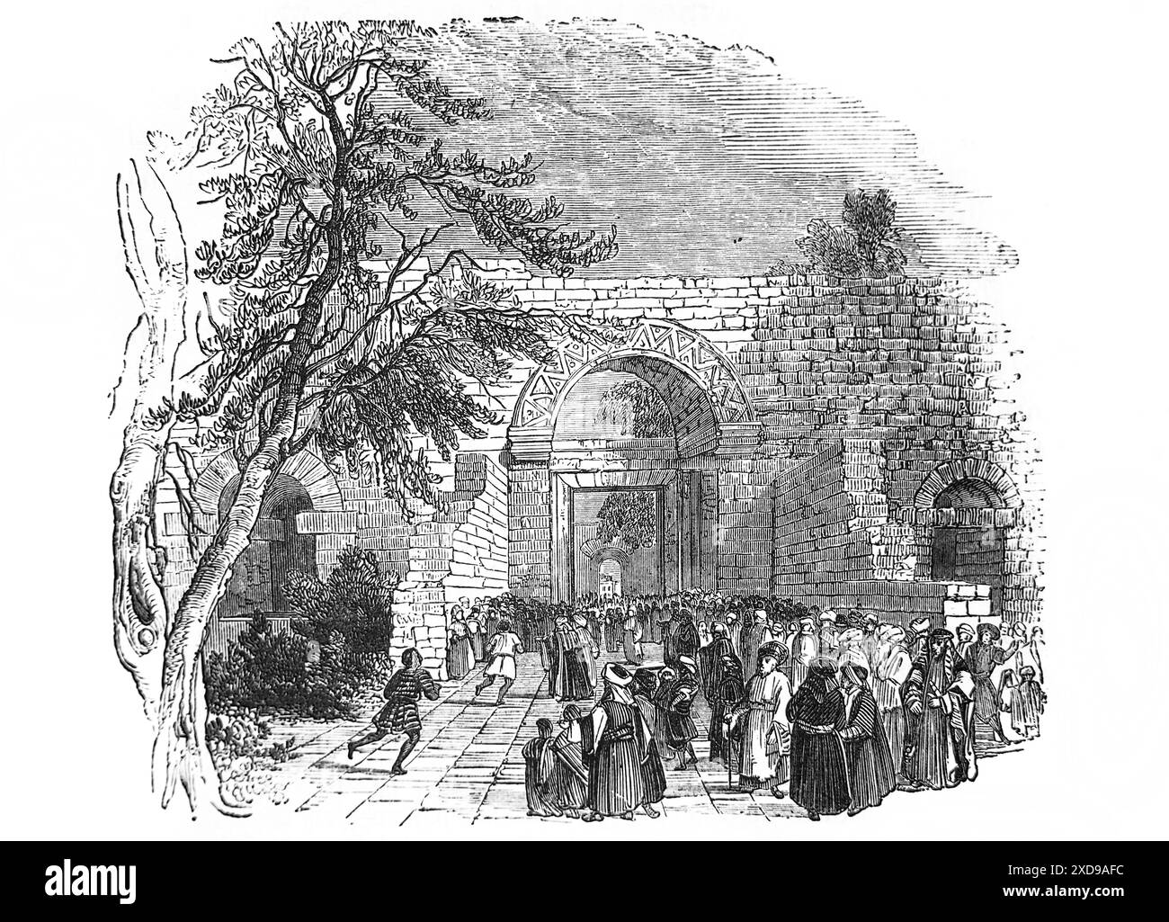 Holzgravierung der Botschafter der Botschaft: "Wie schön sind die Füße derer, die das Evangelium des Friedens predigen und frohe Botschaft des Guten bringen!" Stockfoto