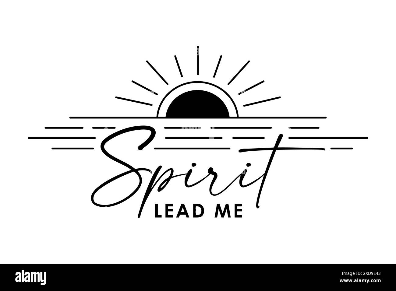 Spirit Lead Me, Christian Zitat Logo Design. Bibeltypografie für Jugendbekleidung, kirchliche Kapuzenpullover oder T-Shirt. Vektorabbildung Stock Vektor