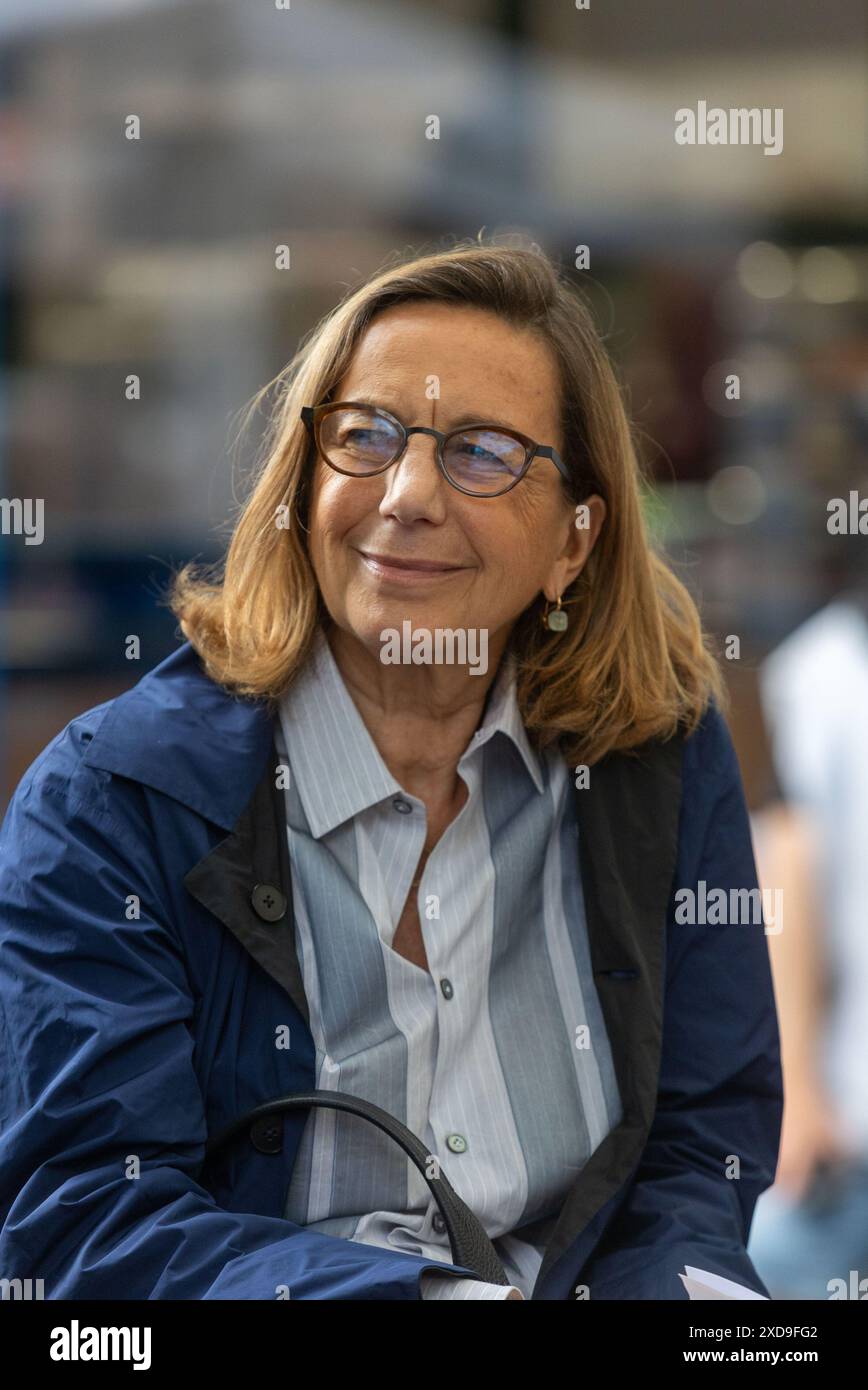 Mailand, Italien. Juni 2024. Laura Ferrari Presidente del Gruppo Alimentazione Assolombarda all'Inaugurazione del nuovo Hub di Coopi in Piazza Selinunte contro lo spreco alimentare - Cronaca - Milano, Italia - Venerd&#xec;, 21 Giugno 2024 (Foto Stefano Porta/LaPresse) Einweihung des neuen Coopi Hub in Piazza Selinunte gegen Lebensmittelverschwendung - Mittwoch - Mailand, Italien Freitag, 21, 2024 (Foto Stefano Porta/LaPresse) Credit: LaPresse/Alamy Live News Stockfoto