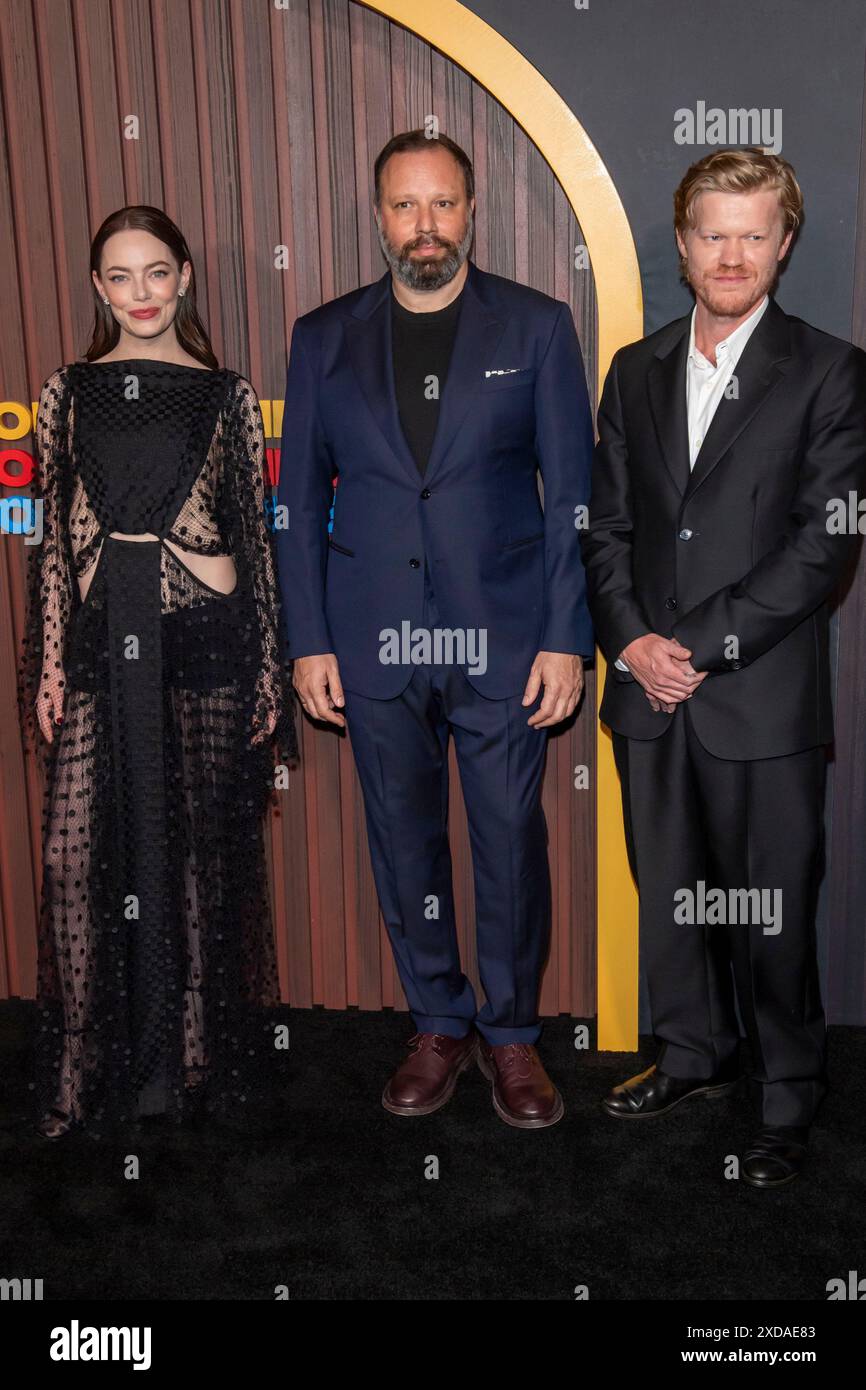 New York, Usa. Juni 2024. Emma Stone, Yorgos Lanthimos und Jesse Plemons besuchen am 20. Juni 2024 die Premiere von New York im Museum of Modern Art in New York, New York, USA. (Foto von Thenews2/NurPhoto) Credit: NurPhoto SRL/Alamy Live News Stockfoto