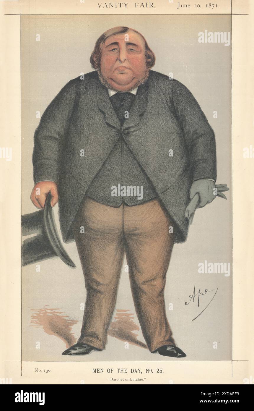 EITELKEIT FAIR SPIONAGE CARTOON Arthur Orton/Roger Tichborne 'Baronet or Metzger' 1871 Stockfoto